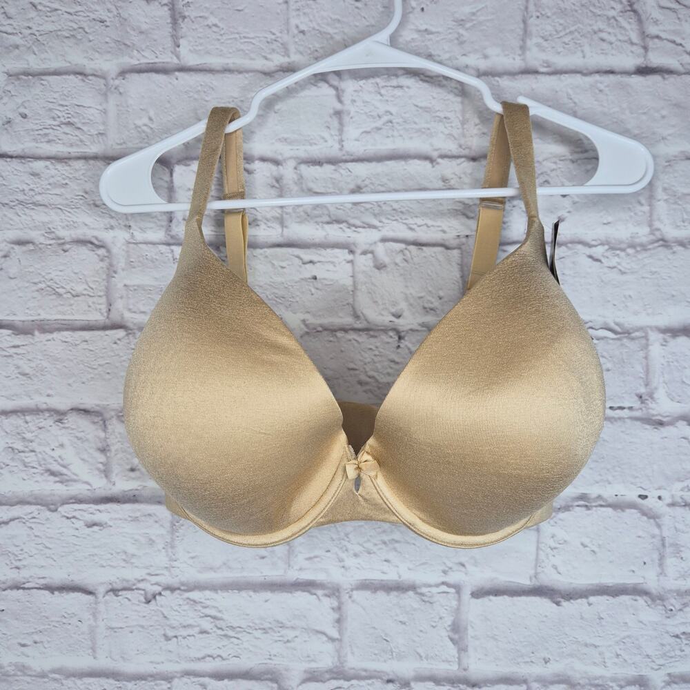 NWT Cacique Lane Bryant Intuition Uplift Plunge Bra 38H Beige T-Shirt Underwire